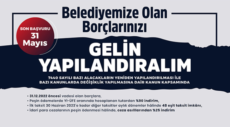 Belediye Borç ve Alacaklarına Yapılandırma